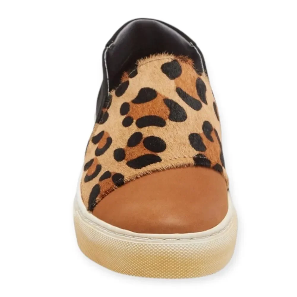 NIB Chocolat Blu MOVE size 9.5 Leopard Calf-Hair‎ Slip-On Sneaker mobwife boho